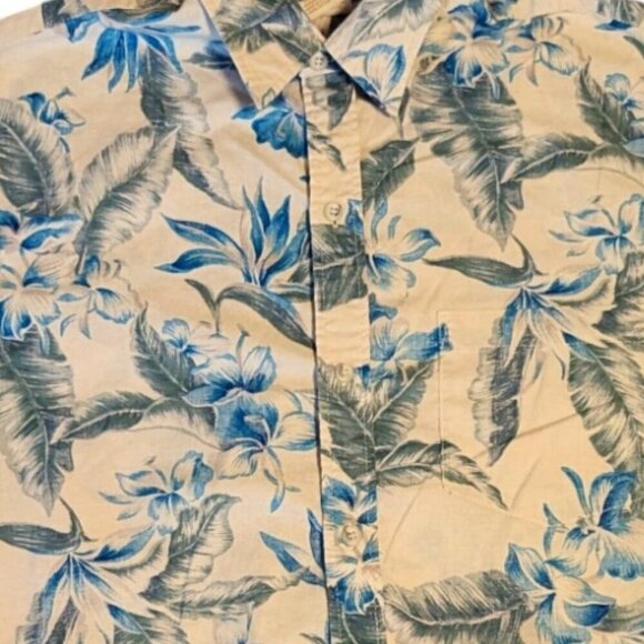 Vintage Go Barefoot Hawaii Aloha Shirt Cotton Button Reverse Dye Floral Size XL - Picture 2 of 5